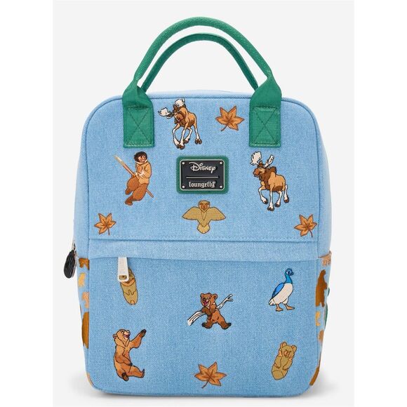 Loungefly Disney Brother Bear Embroidered Icons Denim Mini Backpack main image 4